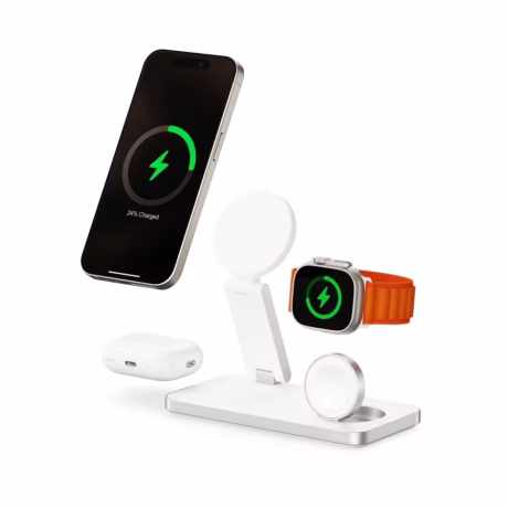 Hot products Portable Multifunctional 3 in 1 Wireless Charger For Smart Watch Travel Station For iphone 15 Custom Logo Foldable