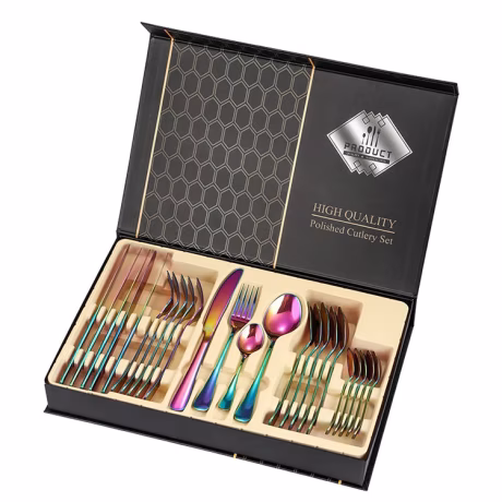Hot Sale Colorful Silverware Set for 6,Stainless Steel Knife Fork and Spoon Set for Home Kitchen Utensils Set,Dishwasher Safe
