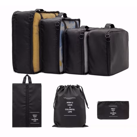 Hot Selling Travel Storage Bag With 7 Piece Set Custom Luggage Clothing Storage Bag