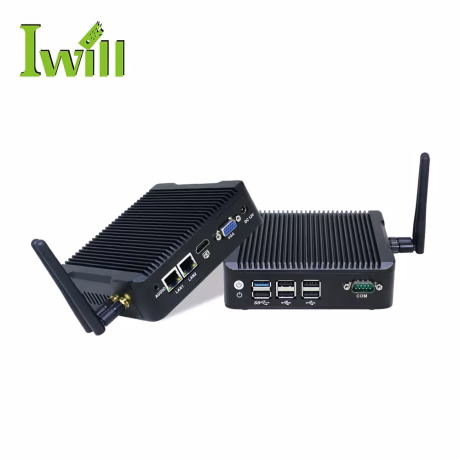 IWILL fanless mini pc computer desktop J1900 quad core nano mini pc with Dual RS232 Dual Lan industrial computer