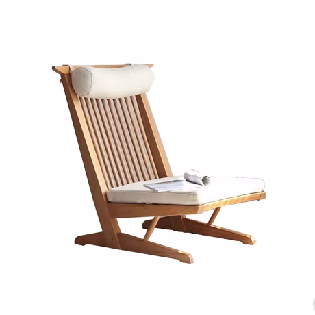 Japanese solid wood lazy Nakajima George recliner high back balcony homestay wabi Sabi wind casual sofa chair