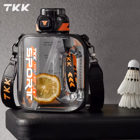 Large Capacity Water Bottle Jug For Gym with Straw Time Marker Dishwasher Safe 1000ml 1/2 Gallon 64 Oz Water Bottle Jug BPA Free