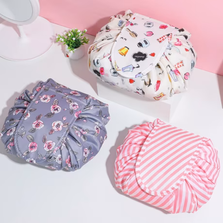 Lazy Drawstring Cosmetic Makeup Bag Outdoor Travel Storage Large Capacity Magic Travel Pouch