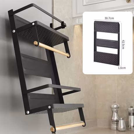 Magnet spice jar Organizer Refrigerator Side Storage Shelf wall-mounted spice rack Foldable Magnetic Kitchen Rack