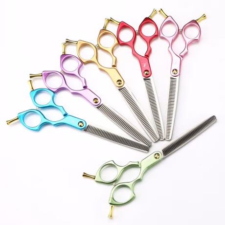 MDZ 02 Meiden aviation aluminum professional pet grooming tooth scissors 6.5 inch hair-pushing shears cute department styling