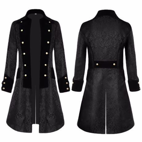 Medieval vintage jacquard coat knight vampire punk prince tuxedo uniform for men cosplay costume halloween carnival costume