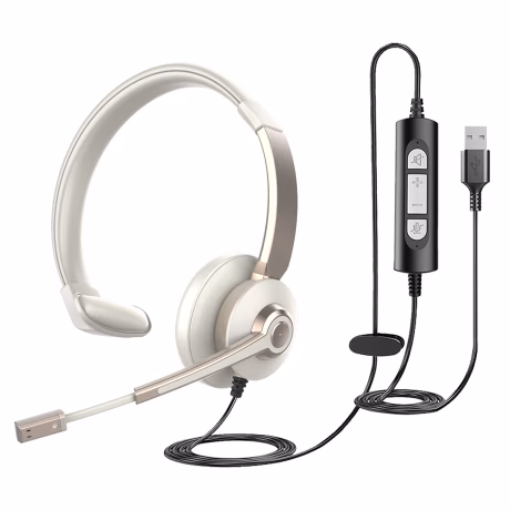 MHP-783-U4 USB Wired Business Telephone Headsets Call Center Computer Headphone for PC/Laptop/Smartphone/Tablet