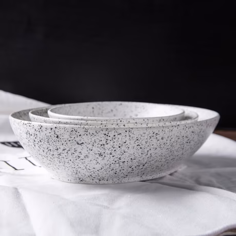 microwave oven dishwasher safe 14 inch marble round china ceramic porcelain bowl for restaurant and hotel