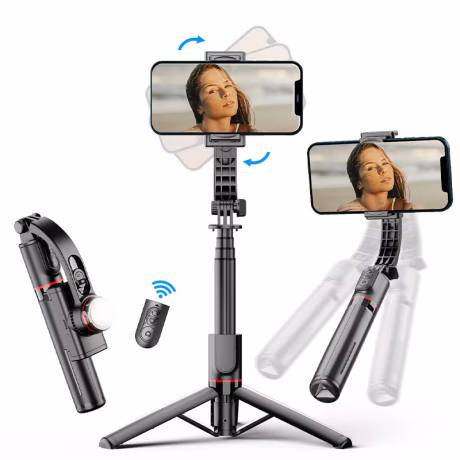 Mini Portable Selfie Stick Stabilizer Mobile Gimbal Wireless Remote Rotation Foldable Tripod With Beauty Fill Light L19s