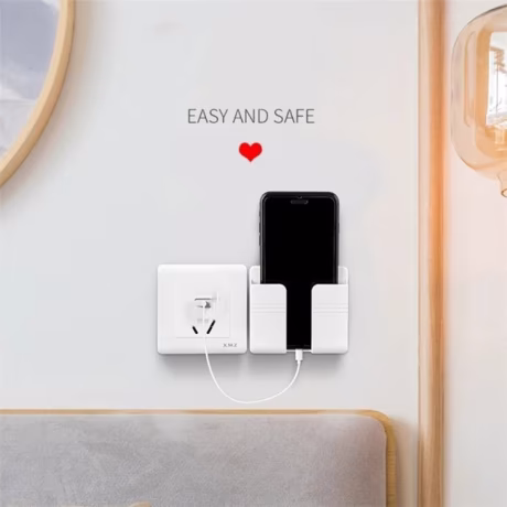 Mobile Phone Holder For Wall Mounted Organizer Storage Rack Hanging Charger Hooks Multi-function Cellphone Remote Control Hook