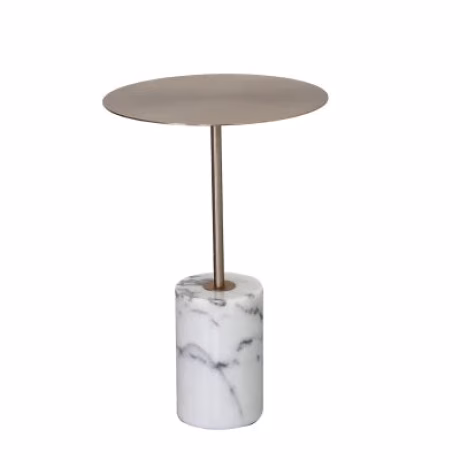 Modern European style home Living Room marble base side table with metal top