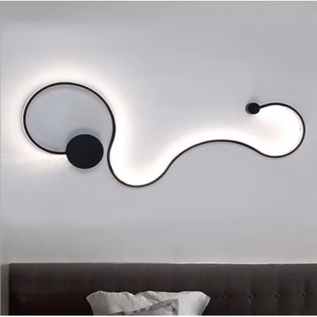 Modern minimalist wall-mounted aluminum PC warm white light RGB Nordic LED wall lamps for bedside bedroom living room