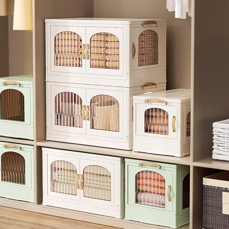Multi-Use Foldable Storage Cabinet Bedroom Kitchen Living Room Children's Toy Folding Storage Movable Magnetic Packaging