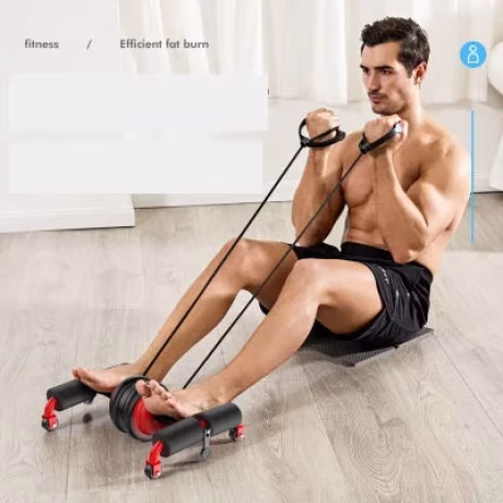 Multifunctional ab Fitness Exercise Wheel Roller abdominal Roller sit up aids With Resistant bands