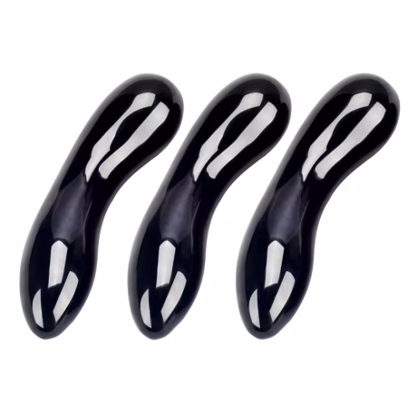 Natural black long quartz obsidian crystal massage wand