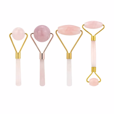 Natural Rose Quartz Facial Massage Crystal Stone Body Jade Massager Derma Roller Skincare IceRoller Wrinkle Removal Beauty Tool