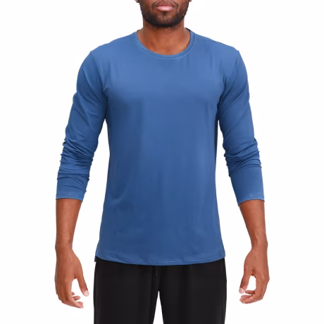 New Plain Long Sleeve Fitness Running Sports T Shirts Custom Logo Training Sportswear Men