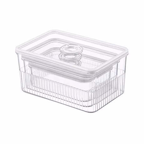 New timing refrigerator storage box plastic kitchen finishing vegetables and fruits sealed transparent fresh-keeping box