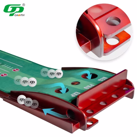 Newly Putting Mat With Auto Ball Return Wooden Base Golf Practice Mat Golf Putting Green Training Aid