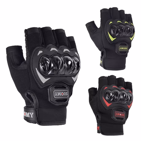 Non-slip Anti Half Finger Gloves Motorcycle Gloves elastic Shock Fitness Cycling Breathable Men Women Half Finger Gloves Bicycle