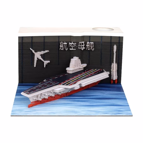 Novelty 2024 3D Sticky Note Soveniers Gift Carving Decoration Aircraft Carrier 3D Memo Pad Dropshipping Products