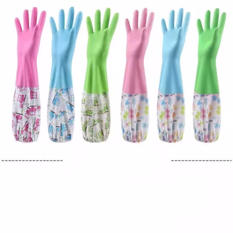 Oem customized logo design female kitchen gloves Dishwashing gloves kitchen wear household waterproof
