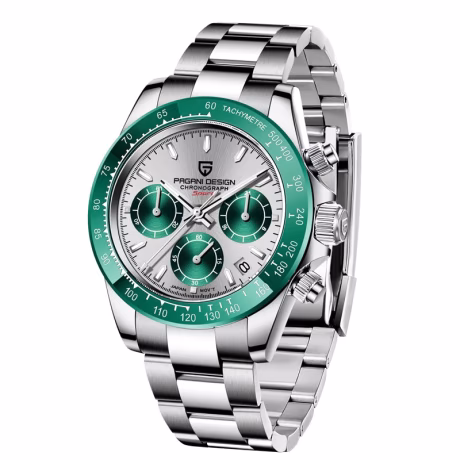 PAGANI DESIGN 1644 Luxury VK63 Movement Stainless Steel Business Date Clock Sports Waterproof Chronograph Quartz Watch