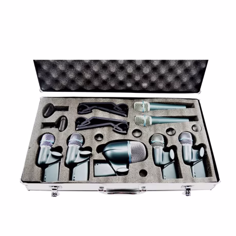 Panvotech PMK-7B Professional Musical Instrument Mic Set 7 Pcs Dynamic Wired Drum Microphones for Drums