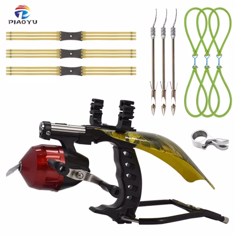 PIAOYU Powerful Automatic High-Precision Fishing Special Launcher Outdoor Fun Shooting Tools Rubber Bands Slingshot Folding