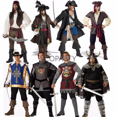 PIRATE Roman Royal Knight Warrior MUSKETEER MEDIEVAL RENAISSANCE ADULT MENS FANCY DRESS HALLOWEEN COSTUME ecoparty