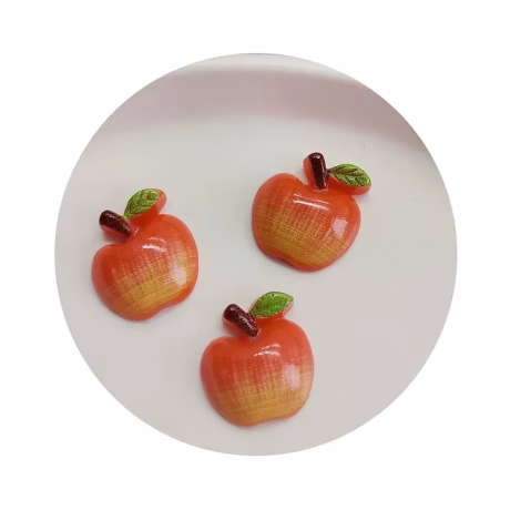 Red Apple Flat Back Resin Supplies Cabochon DIY Handmade Slime Charms Deco Parts Accessories