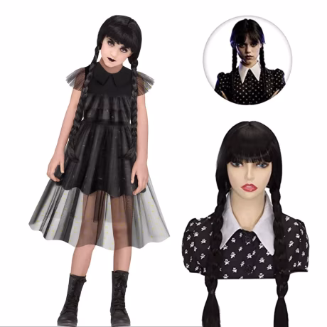 Scare Wednesday Adams Home cosaplay Children's Dress