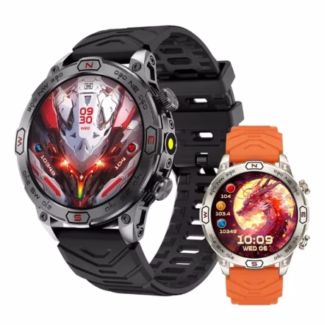 Smart Watch KC86 Men 1.43inch Amoled Large Screen BT Call Flashlight Compass 450mAh Outdoor Sport Fitness Tracker Smartwatch