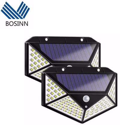 Solar Wall Lamp Optional Yard Garage Wireless Motion Sensor Wall Lights Wide Angle Easy Install Security Porch Lamps