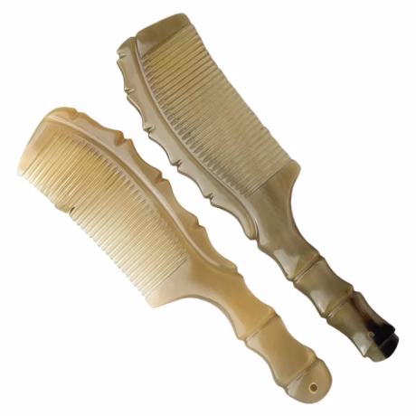 Solid Color/Natural Patterned Women Scalp Massage Household Hair Comb For New Year Gift 1PC High Quality Yak Horn Bamboo Comb