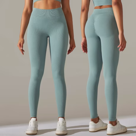 Stripped Seamless Yoga Legging Butt Lift Workout Tights Pants Skin Tight Fitness Legging with Ruched Back