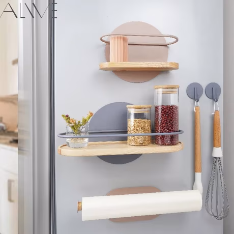 Sunset Series Magnetic Spice Rack for Refrigerator Paper Towel Holder Shelf Fridge Organizer Kitchen Organization Storage