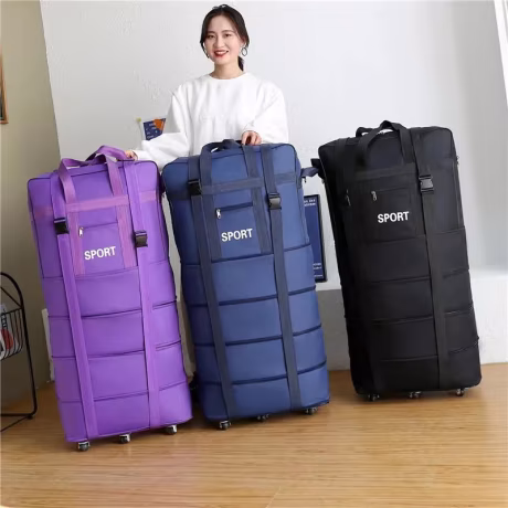 Travel storage bag air consignment bag folding working large capacity oversized men's backpack storage bag belt wheel