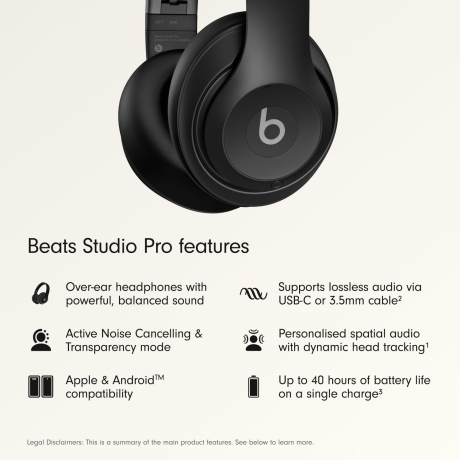 ONVELS Pick: Beats Studio Pro ANC Headphones, Black