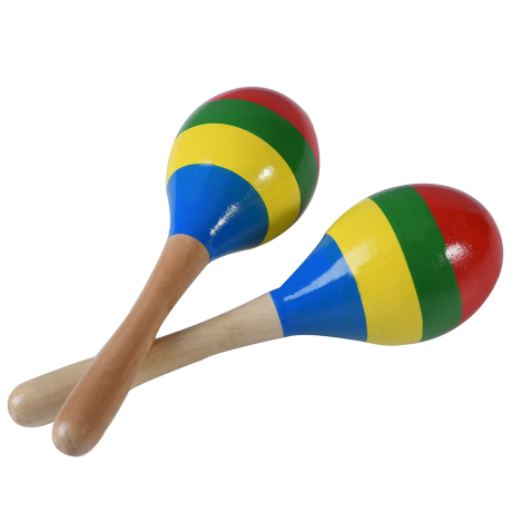 ONVELS Pick: Maracas Hand Percussion Rattles, Wooden Rumba Shaker Musical Instrument for Kids Adults, Set of 2