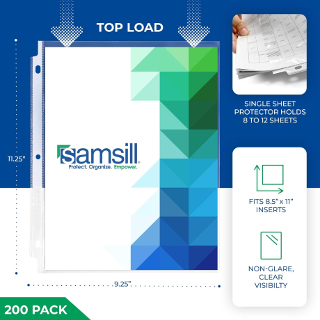 ONVELS Pick: Samsill Non-Glare Sheet Protectors, 200-Pack