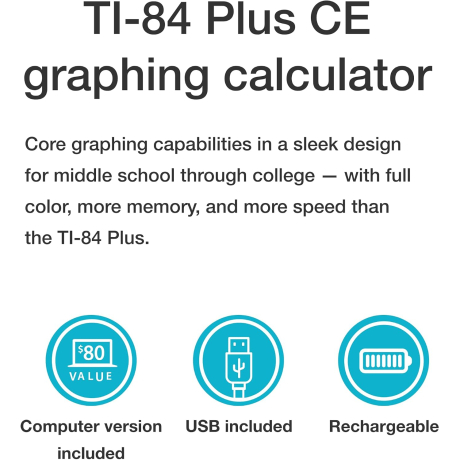 ONVELS Pick: TI-84 Plus CE Graphing Calculator, Black