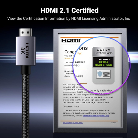 ONVELS Pick: UGREEN 8K HDMI 2.1 Cable, 6.6 ft