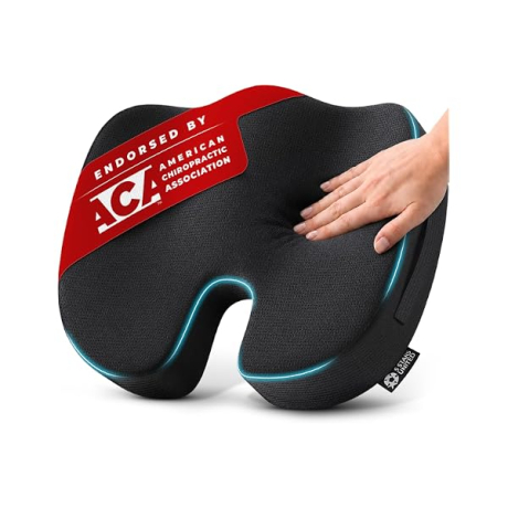 ONVELS Pick: 5 STARS UNITED Seat Cushion - Memory Foam Chair Pad for Tailbone Pain Relief - Ergonomic Support for Coccyx, Sciatica &amp; Butt - Office, Desk &amp; Gaming Chair, Car Seat, Wheelchair, Airplane, Black