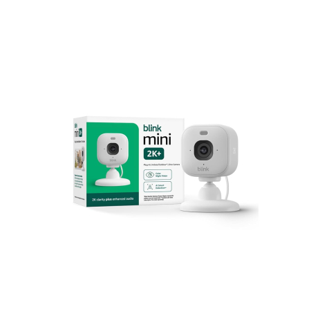 ONVELS Pick: Blink Mini 2K+ (newest model) – Plug-in Home &amp; Pet Indoor Security Camera with 2K video resolution, night vision, enhanced audio, motion detection – 1 camera (White)