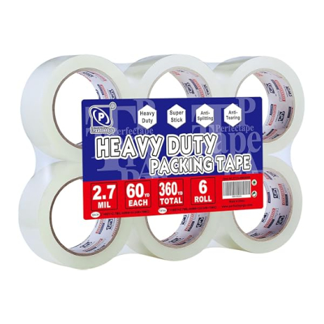 ONVELS Pick: P PERFECTAPE Heavy Duty Packing Tape 6 Rolls, Clear, 2.7 mil, 1.88" x 60Y | Total 360Y, Ultra Strong, Refill for Packaging and Shipping