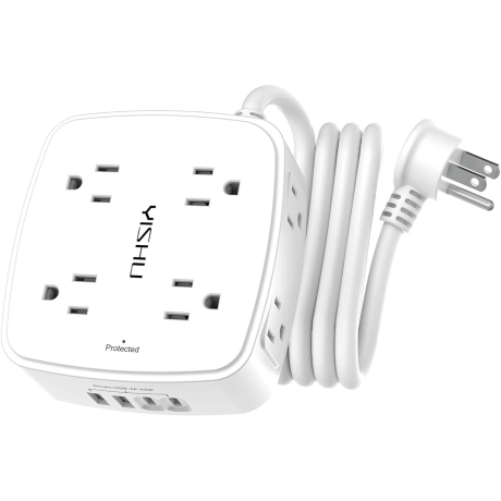 ONVELS Pick: YISHU 6Ft Surge Protector Power Strip with 8 Widely Outlets &amp; 4 USB Ports