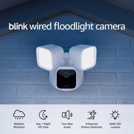 Blink Wired Floodlight Camera, White