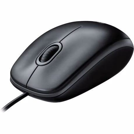 Logitech B100 Wired USB Optical Mouse, Black