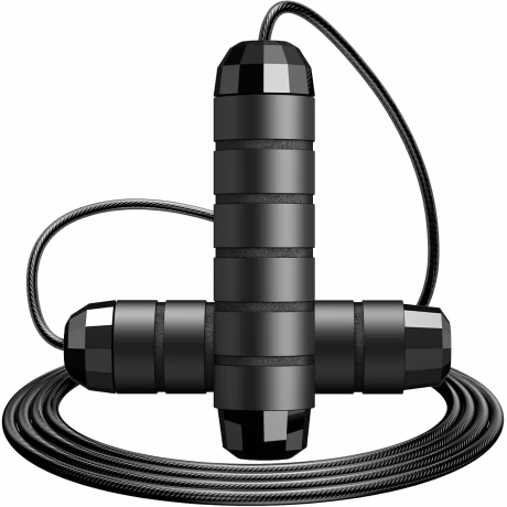 SKIFUL Adjustable Jump Rope with Foam Handles, Black